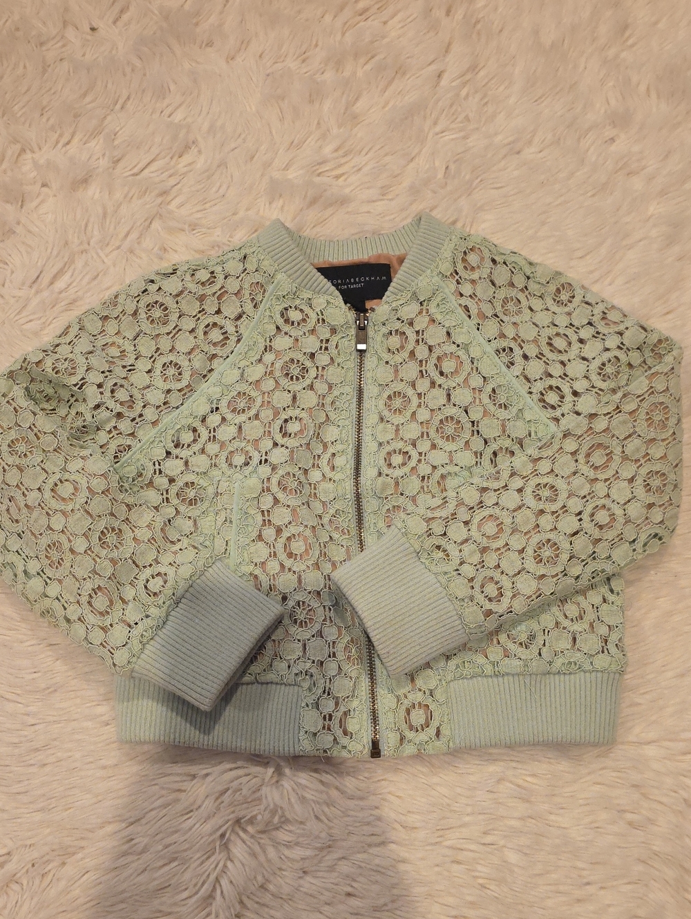 A2 Victoria Beckham for Target Mint Green Lace Bomber Jacket